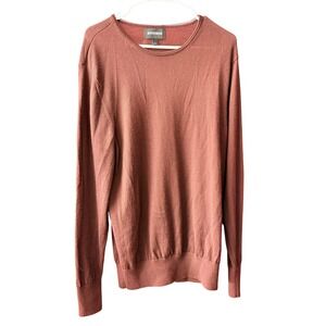 Bonobos Mens Extra Fine Merino Wool Crewneck Sweater Mahogany Brown Large